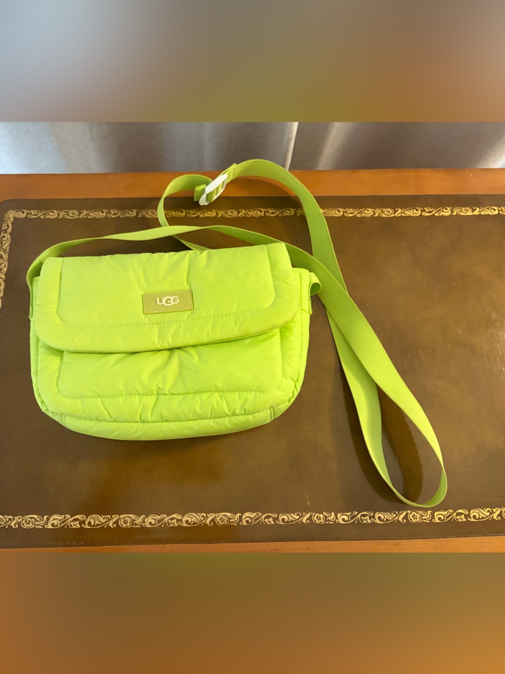 UGG Bright Lime Quilted Crossbody Bag